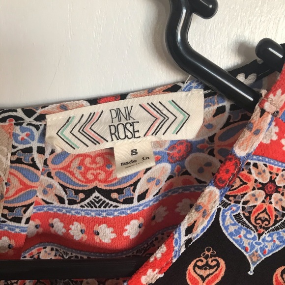 Pink Rose Multicolor Top - Size S - Picture 3 of 10